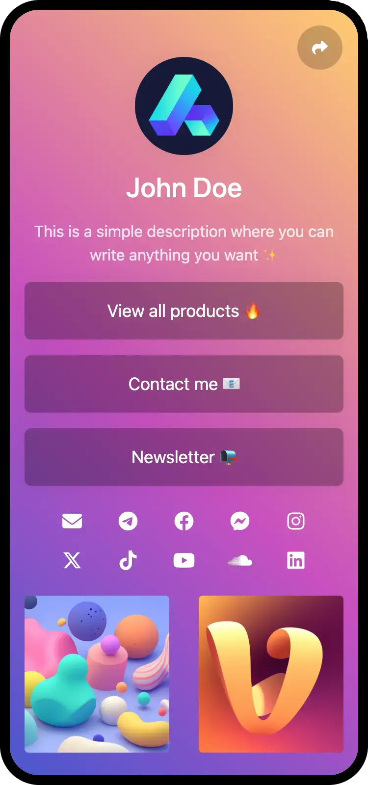 biolink 页面示例截图